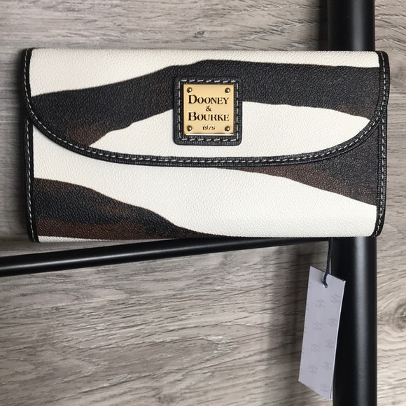 Dooney & Bourke Handbags - NWT- Dooney&Bourke Leather Flap Wallet, Zebra
